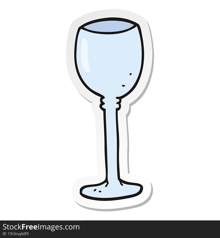 sticker of a cartoon wine glass