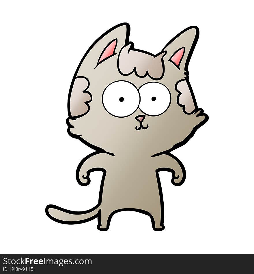 happy cartoon cat. happy cartoon cat