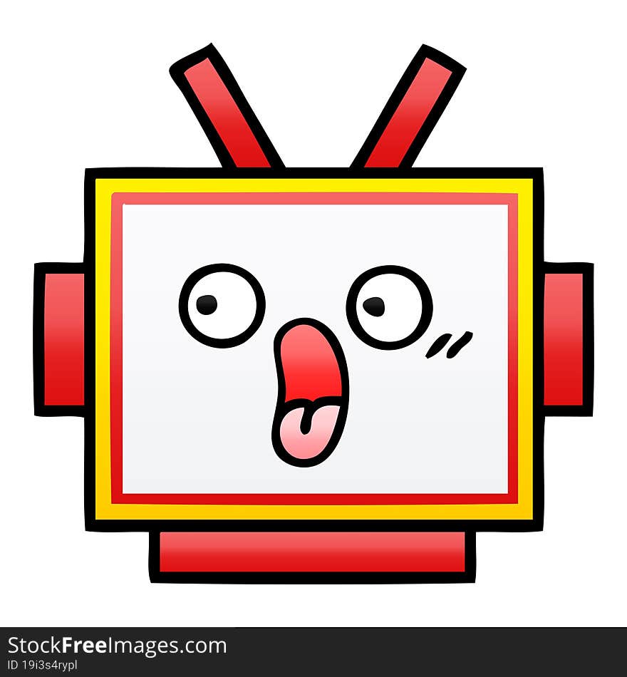 gradient shaded cartoon robot head