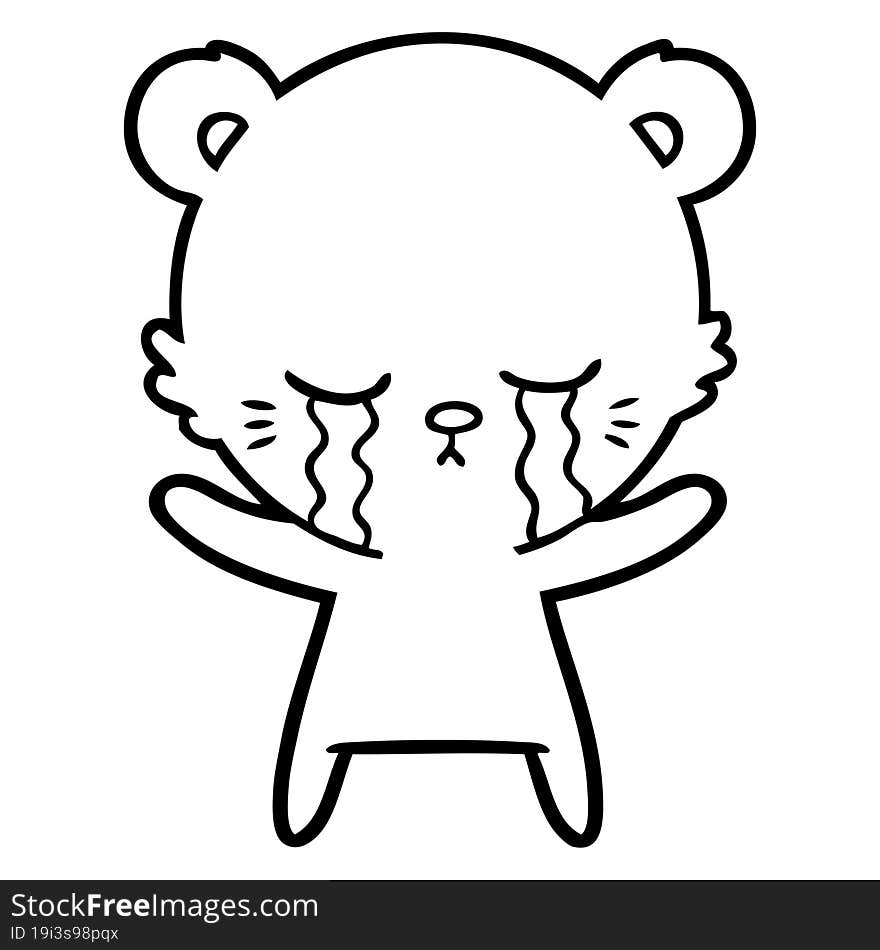 crying cartoon polarbear. crying cartoon polarbear