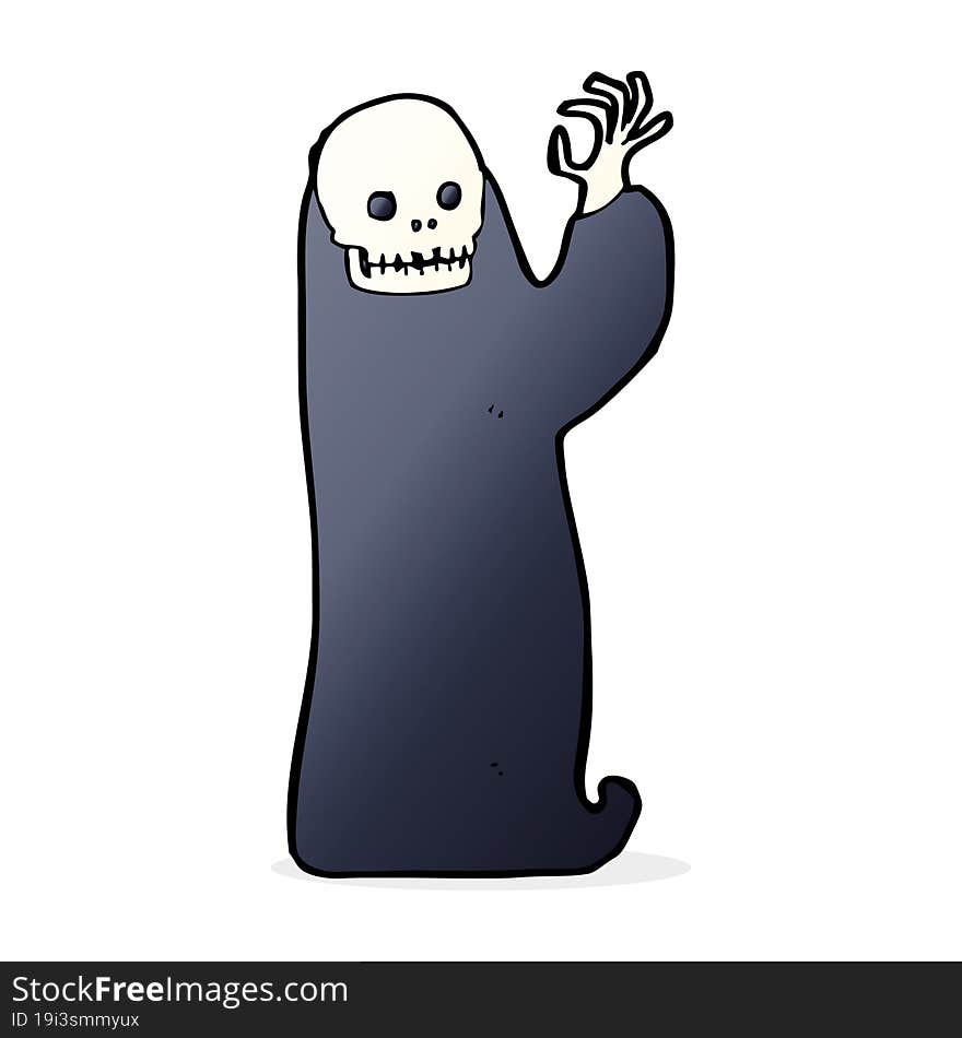 cartoon waving halloween ghoul