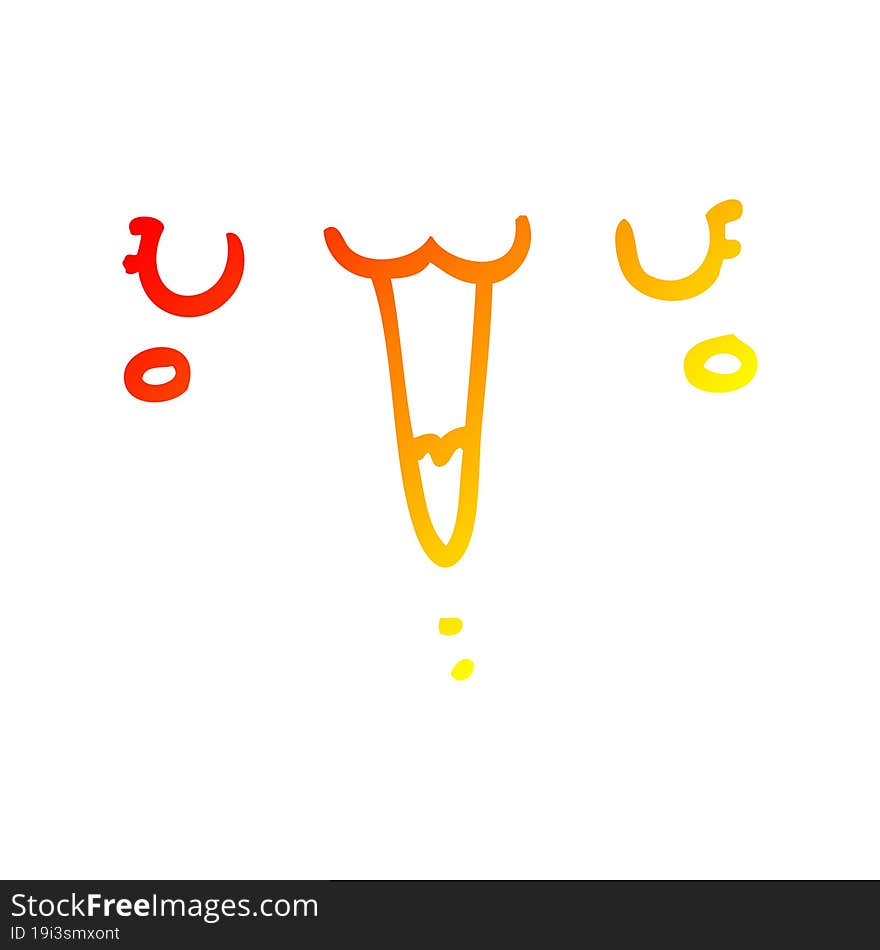 warm gradient line drawing cute happy cartoon face