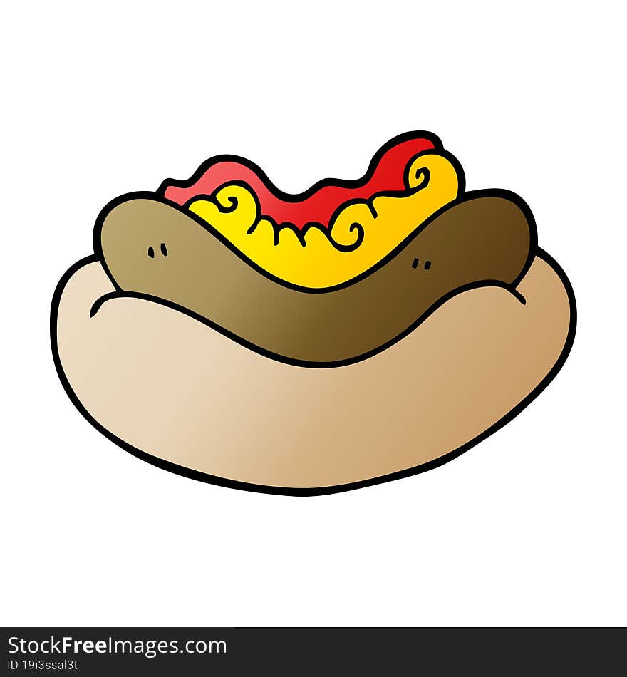 cartoon doodle of a hotdog