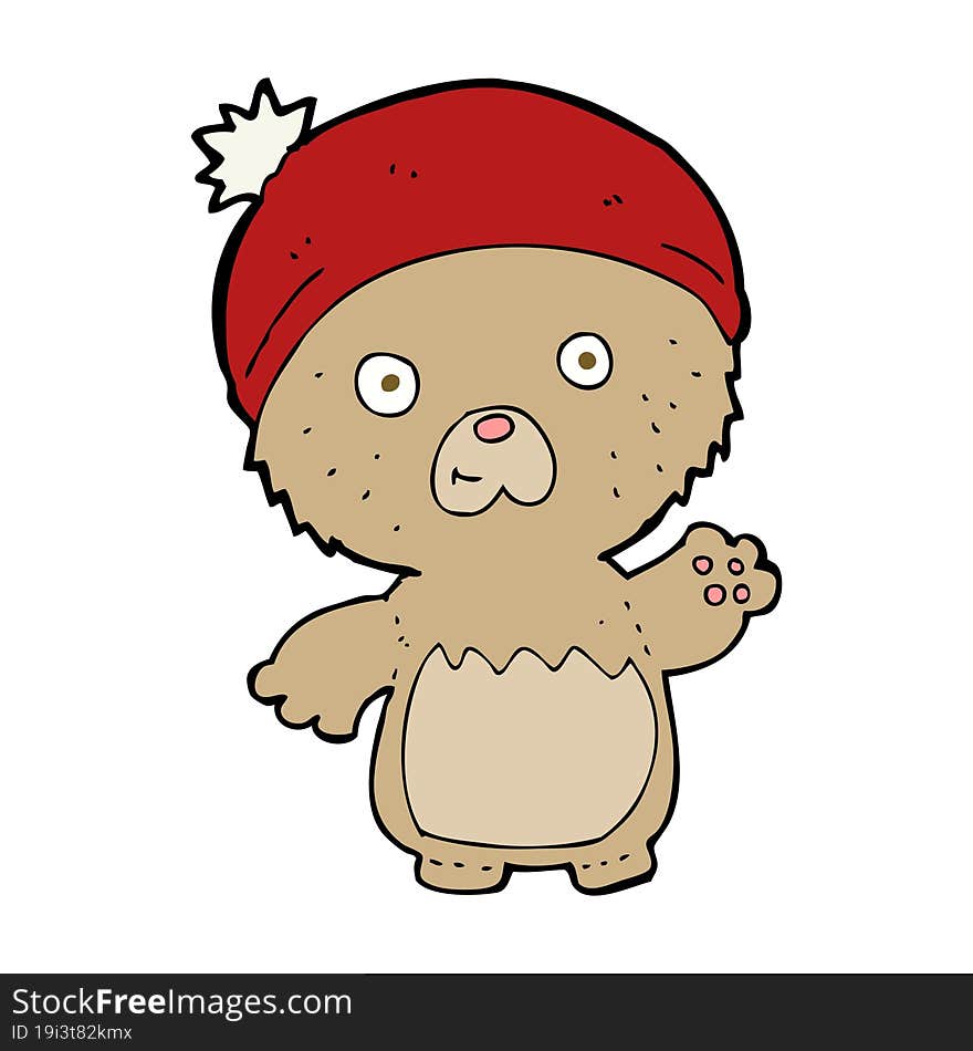 cartoon cute teddy bear in hat