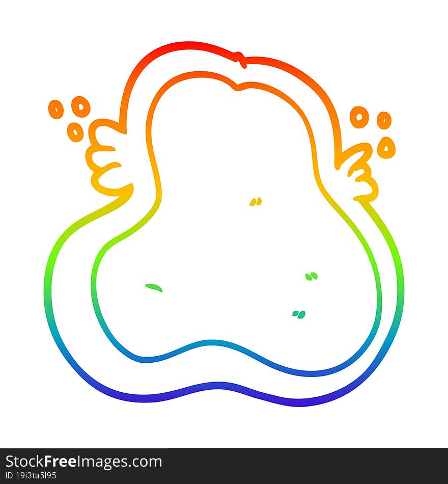 Rainbow Gradient Line Drawing Cartoon Amoeba