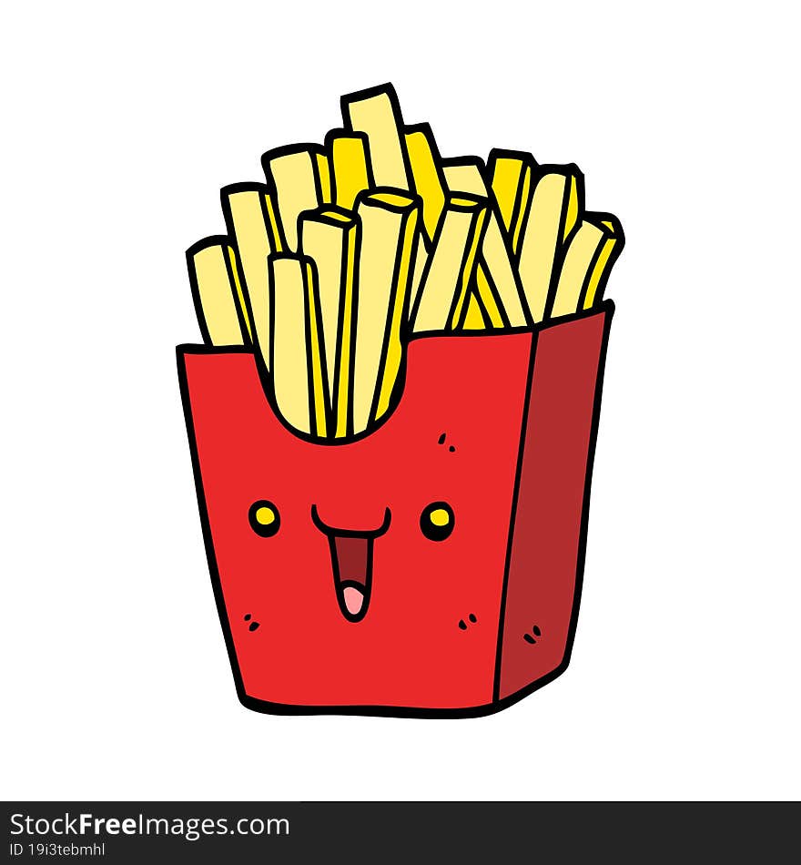 cute cartoon box of fries