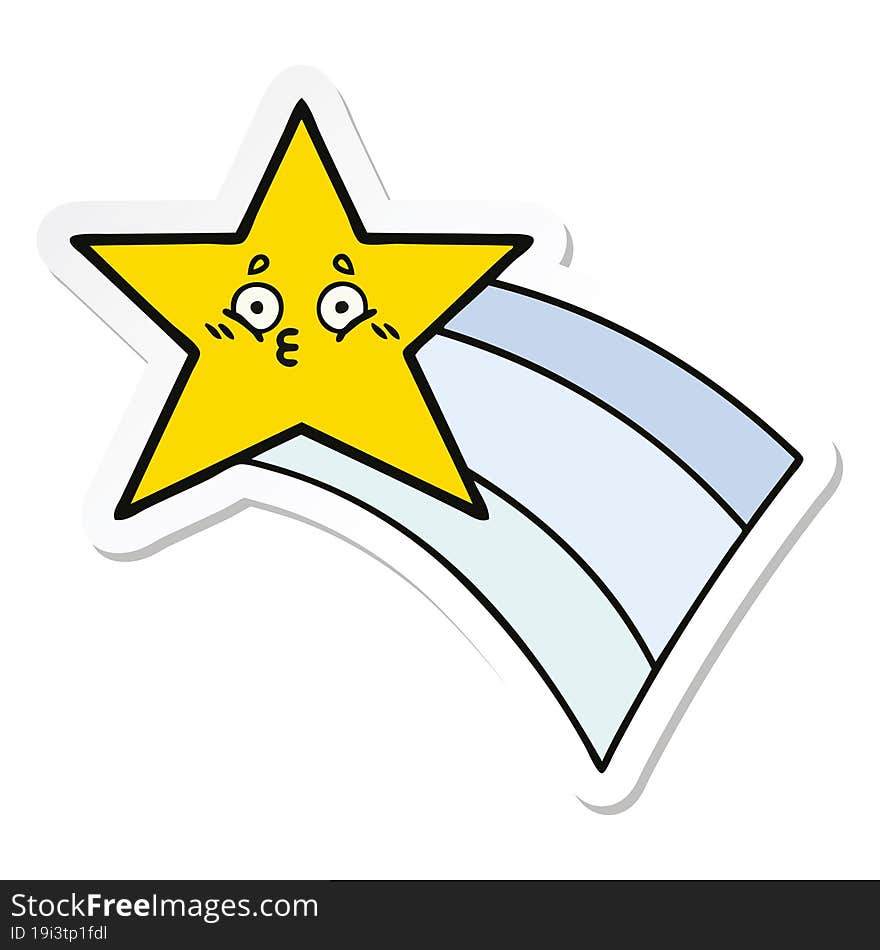 sticker of a cute cartoon shooting rainbow star