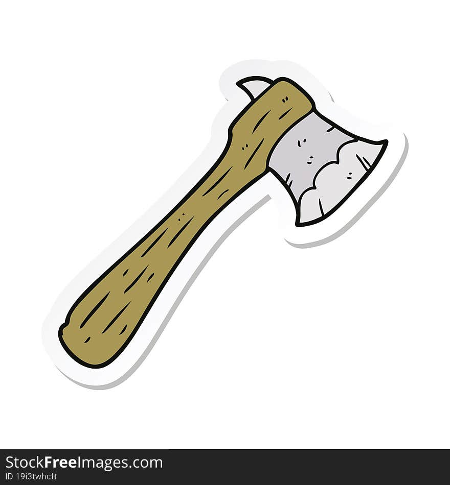 Sticker Of A Cartoon Axe