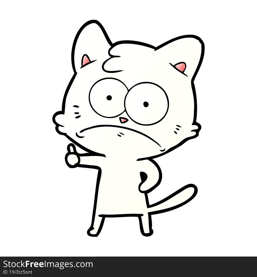 cartoon nervous cat. cartoon nervous cat