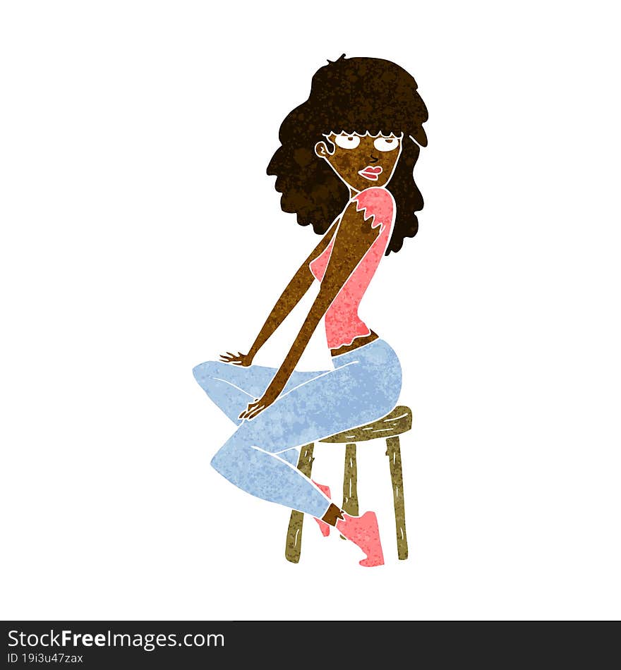 cartoon woman striking pose