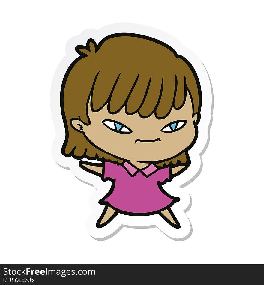 sticker of a cartoon woman