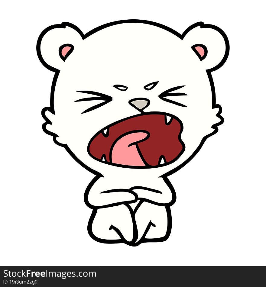 angry polar bear cartoon. angry polar bear cartoon