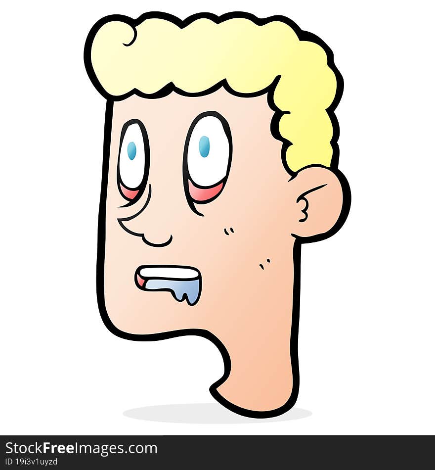 cartoon staring man drooling