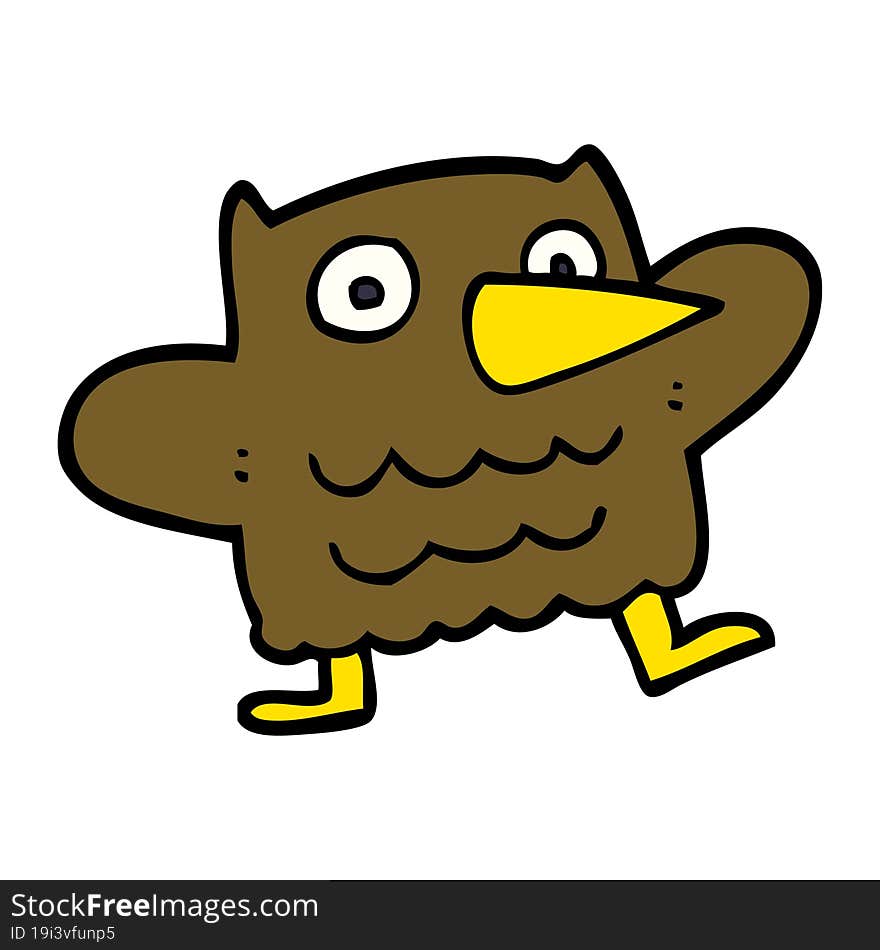 Funny Cartoon Doodle Owl