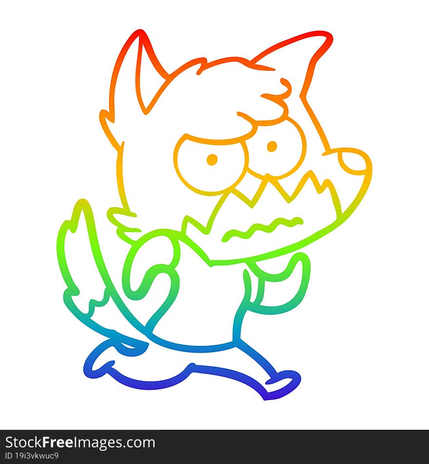 rainbow gradient line drawing cartoon annoyed fox