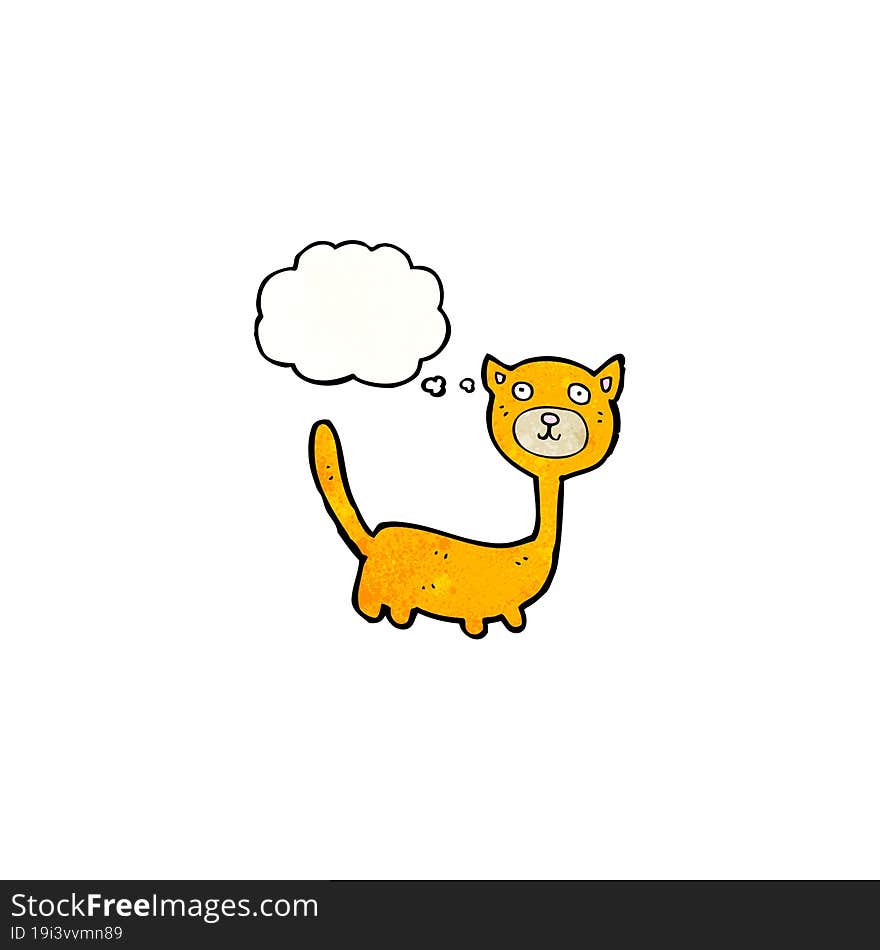 cartoon cat with thought bubble