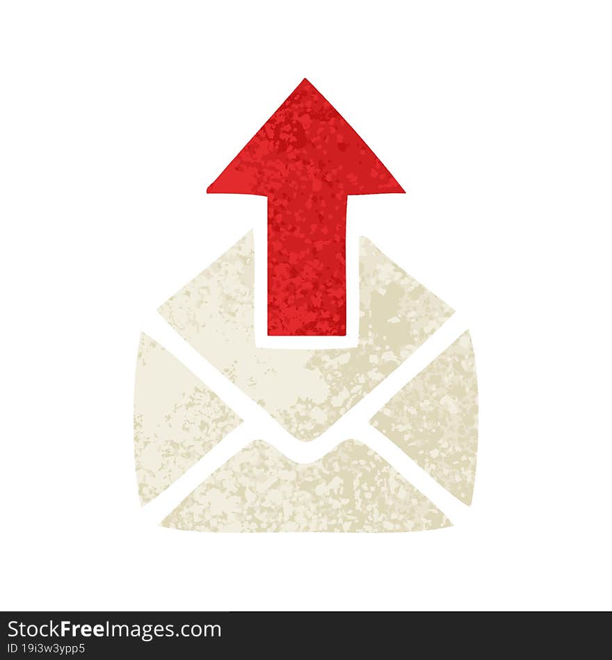 retro illustration style cartoon of a email sign