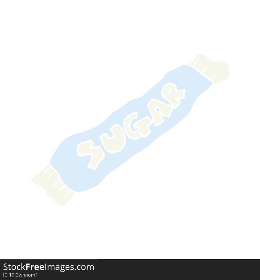 flat color illustration of a cartoon packet of sugar