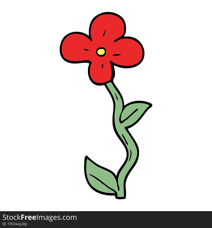 cartoon doodle flower