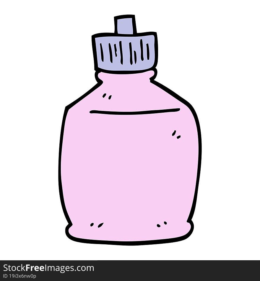 hand drawn doodle style cartoon squirt bottle