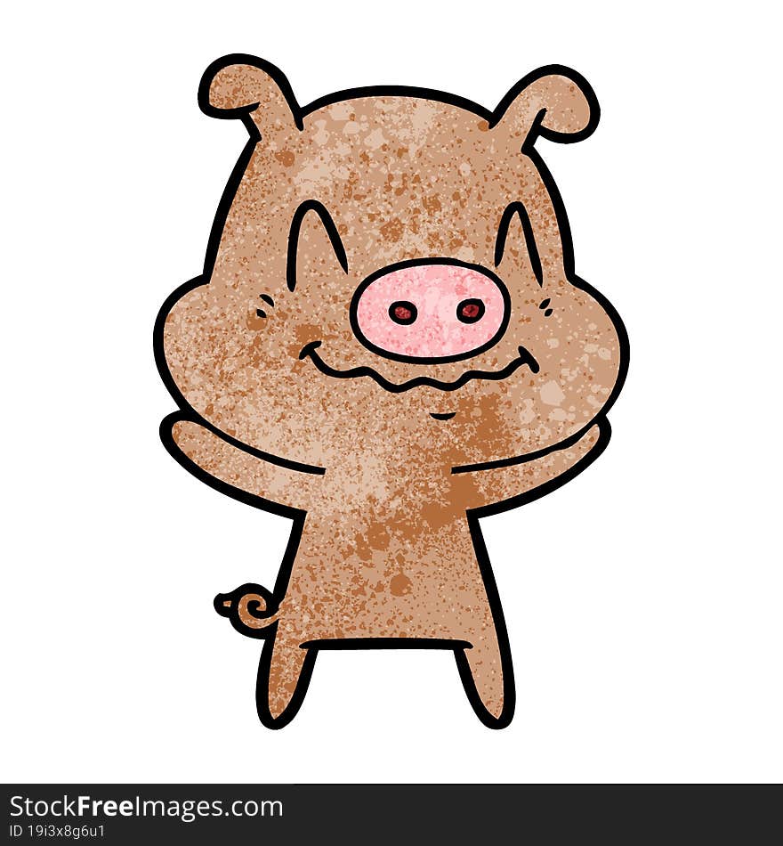 nervous cartoon pig. nervous cartoon pig