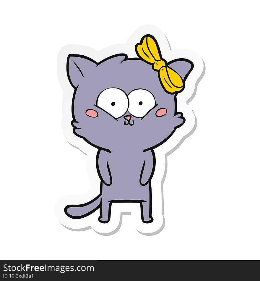 sticker of a cartoon cat