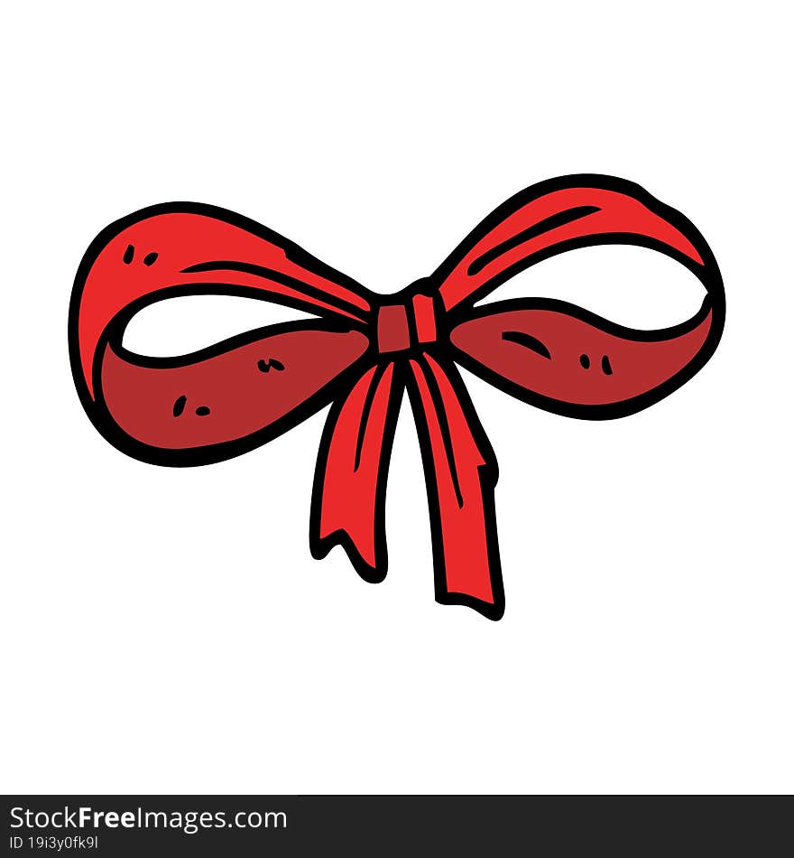 cartoon doodle tied bow