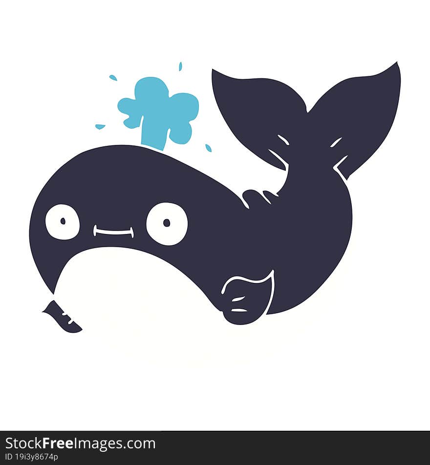 cartoon doodle whale