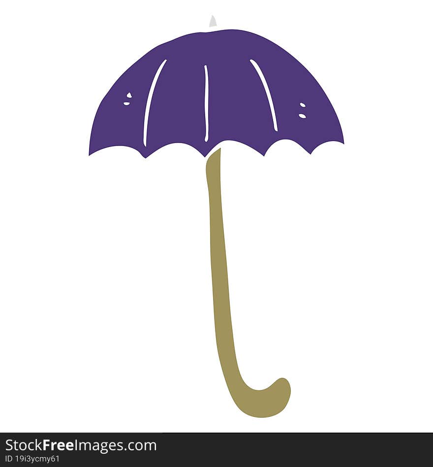 flat color illustration of a cartoon umbrella