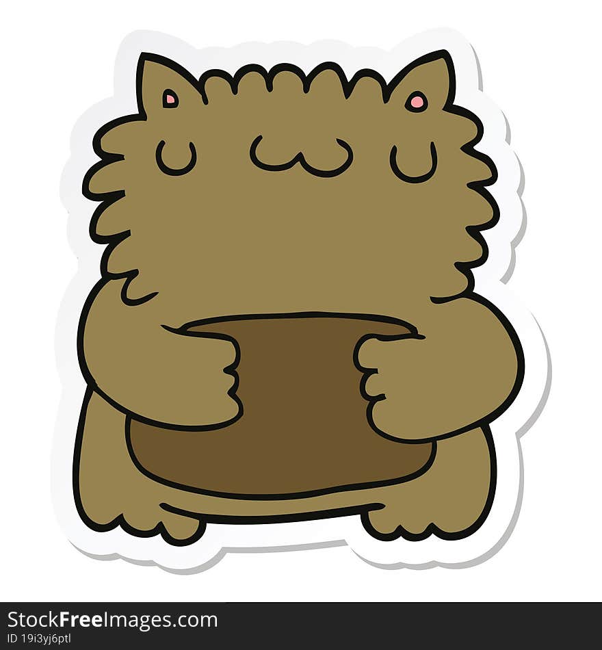 Sticker Of A Cartoon Bear