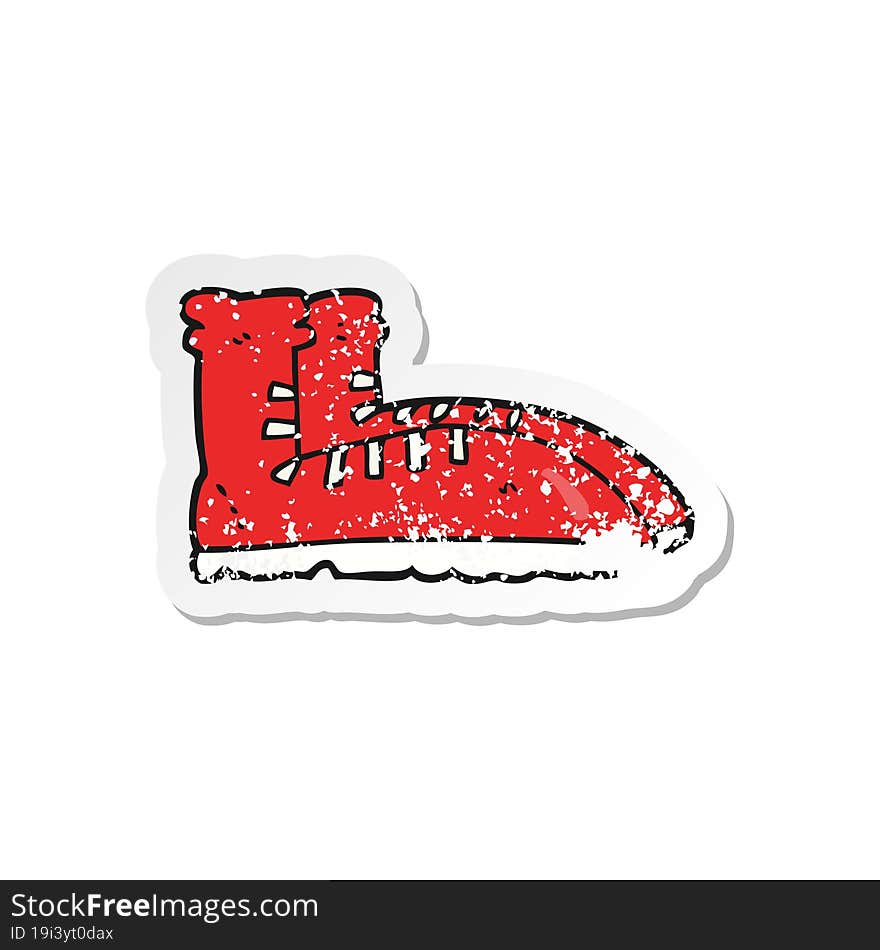 retro distressed sticker of a cartoon boots