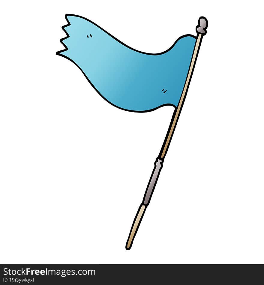 cartoon doodle of a blue flag