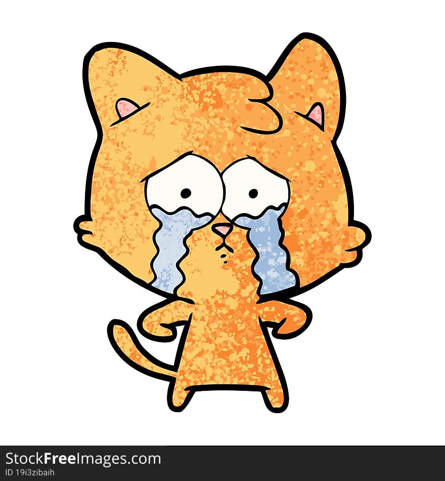 cartoon crying cat. cartoon crying cat