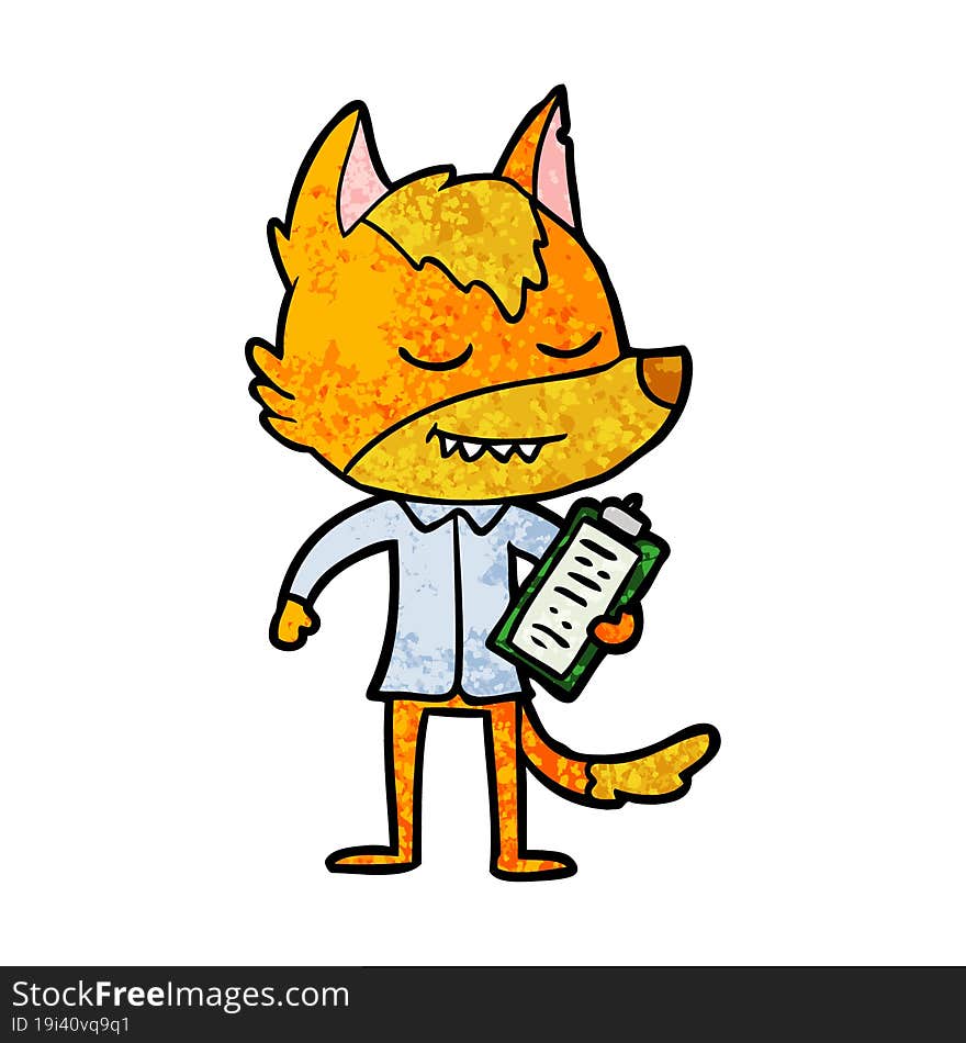 office worker fox cartoon character. office worker fox cartoon character