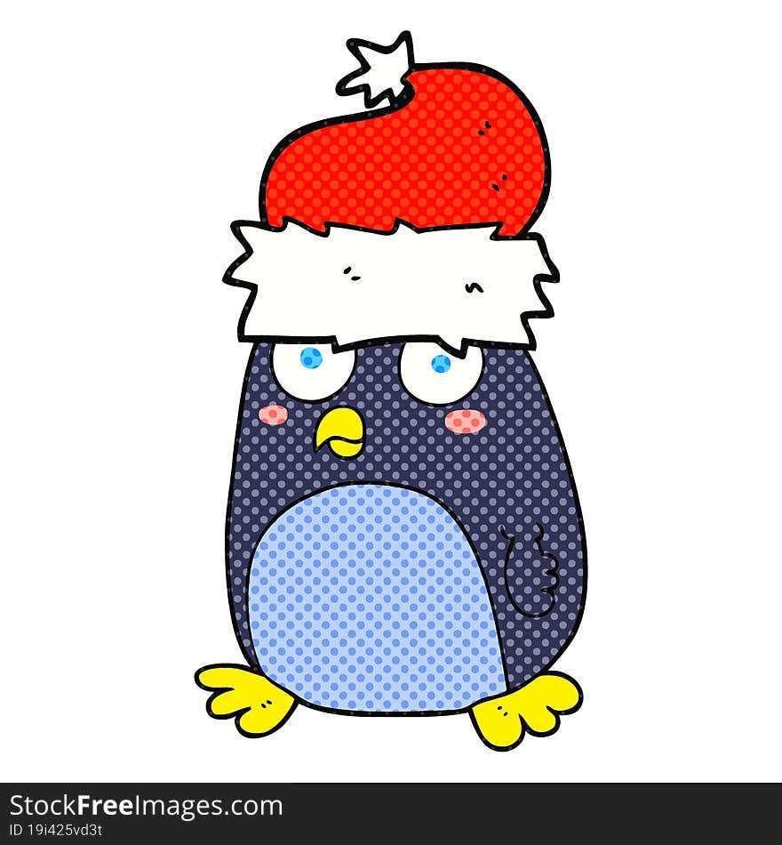 freehand drawn cartoon penguin