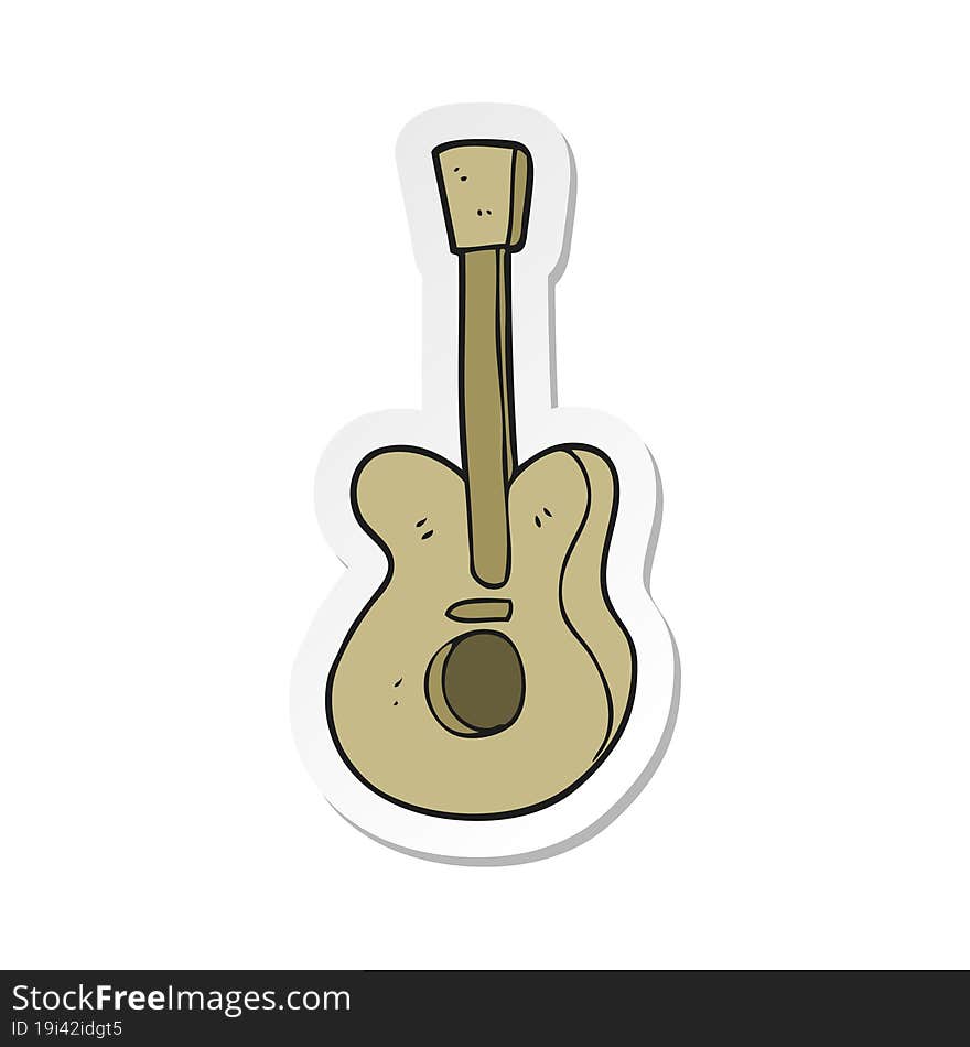 sticker of a cartoon guitar