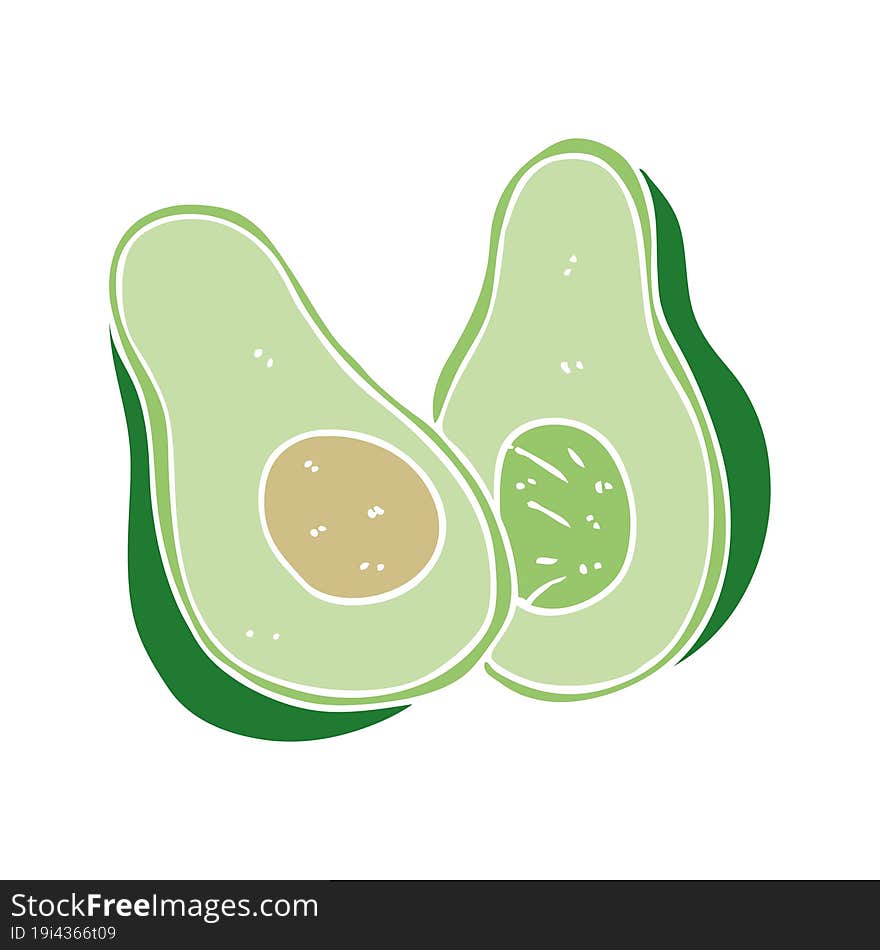 flat color style cartoon avocado