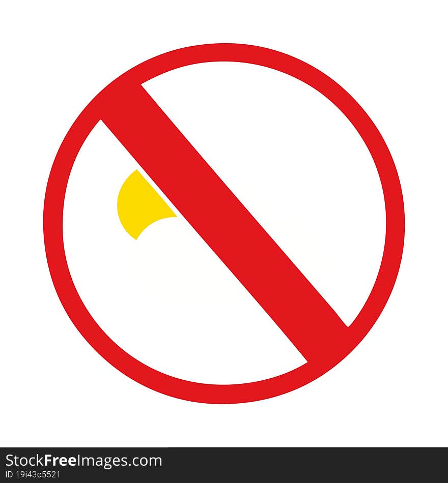 flat color retro cartoon no sunny spells allowed sign