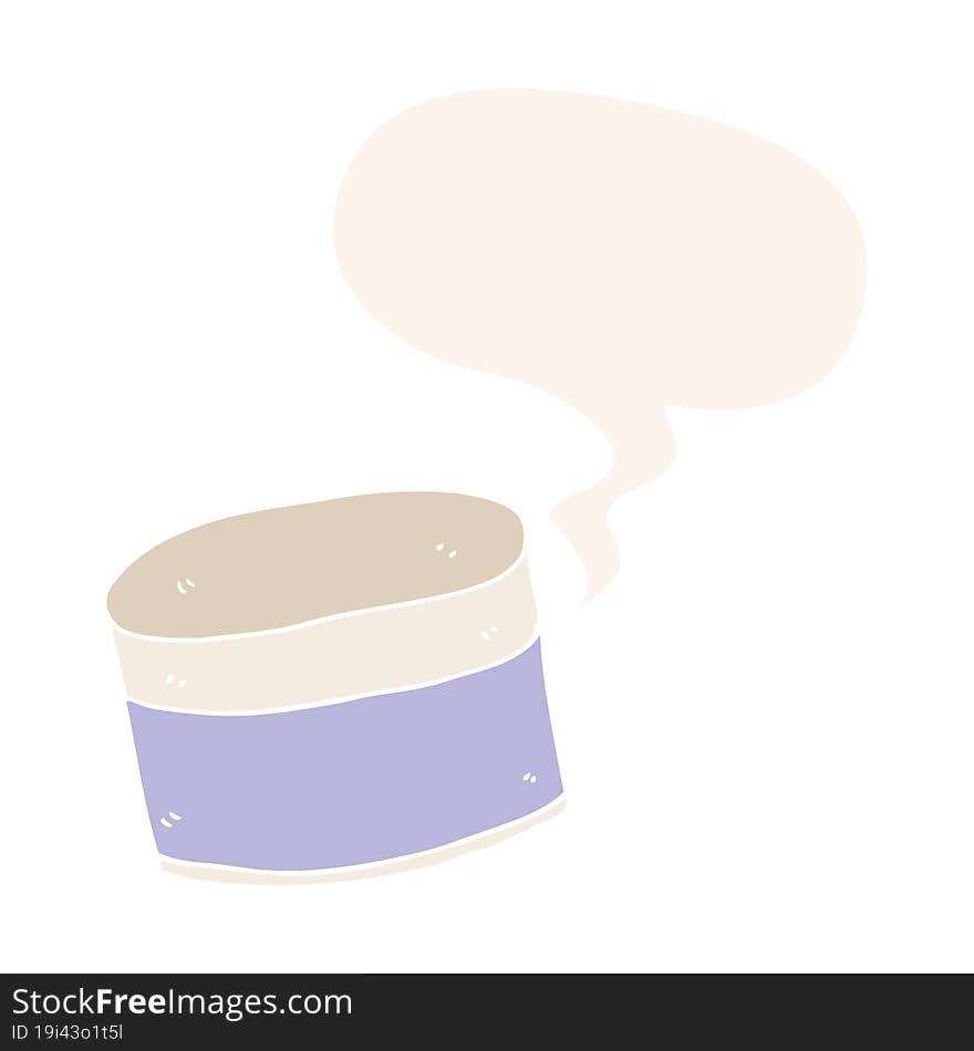 Cartoon Pot And Speech Bubble In Retro Style