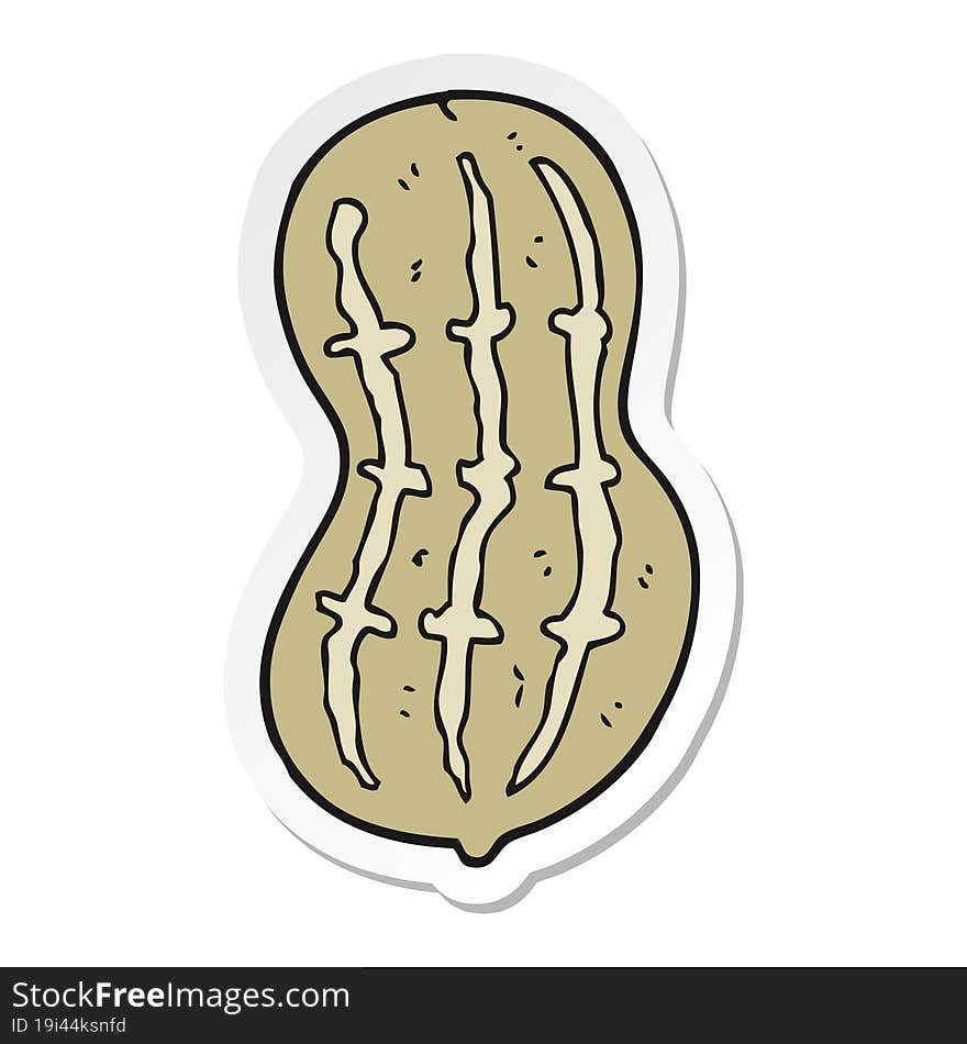 sticker of a cartoon peanut