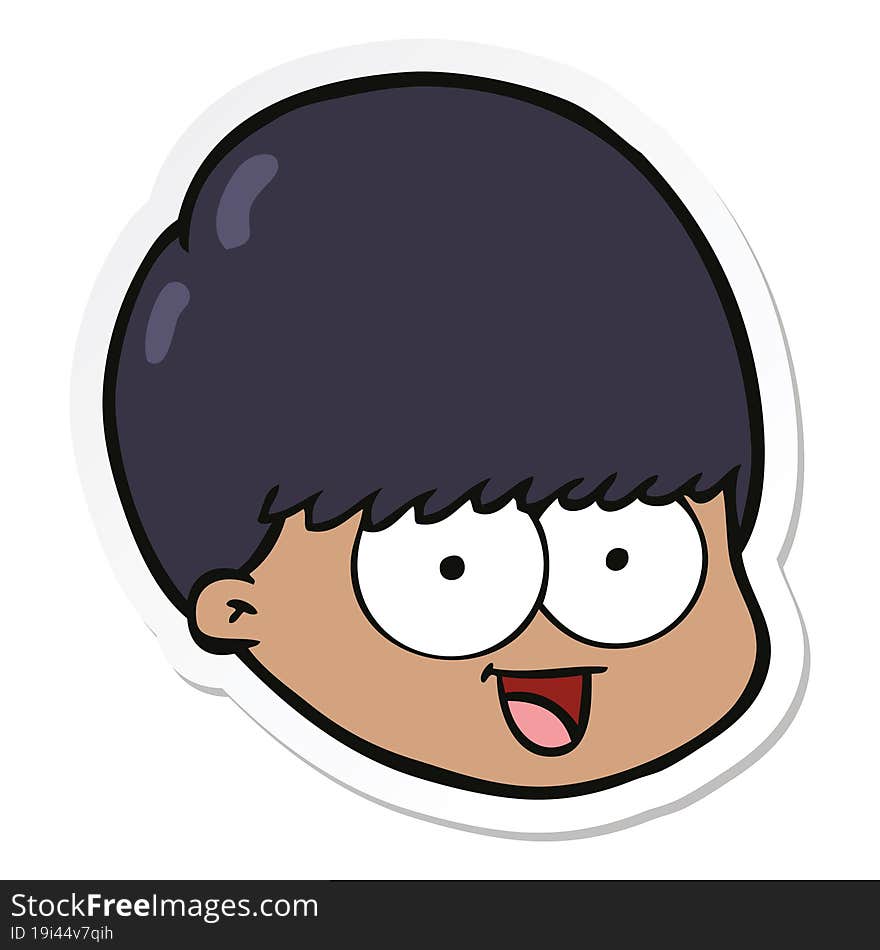 Sticker Of A Cartoon Male Face