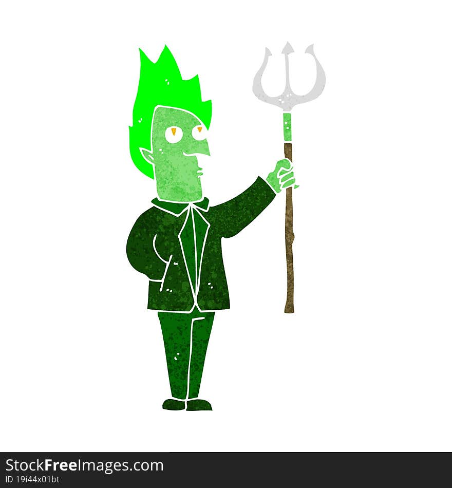 cartoon devil with pitchfork