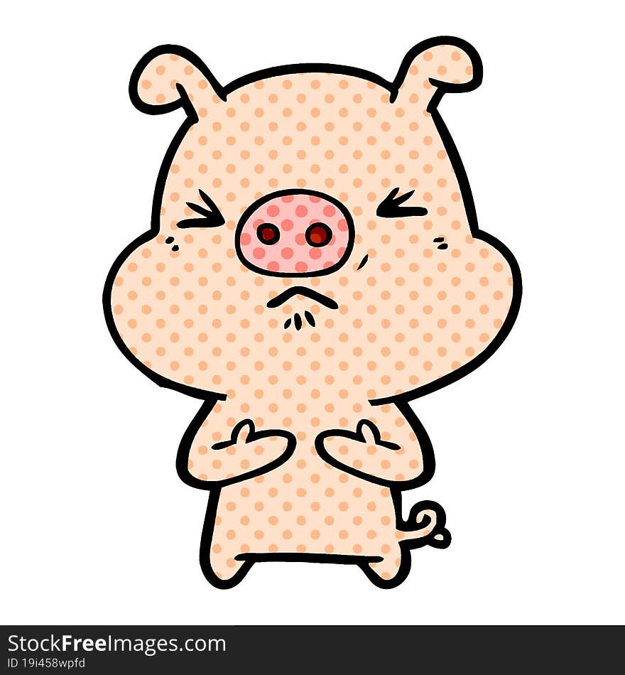 cartoon angry pig. cartoon angry pig