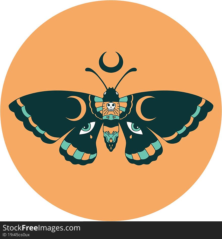 tattoo style icon of a moth