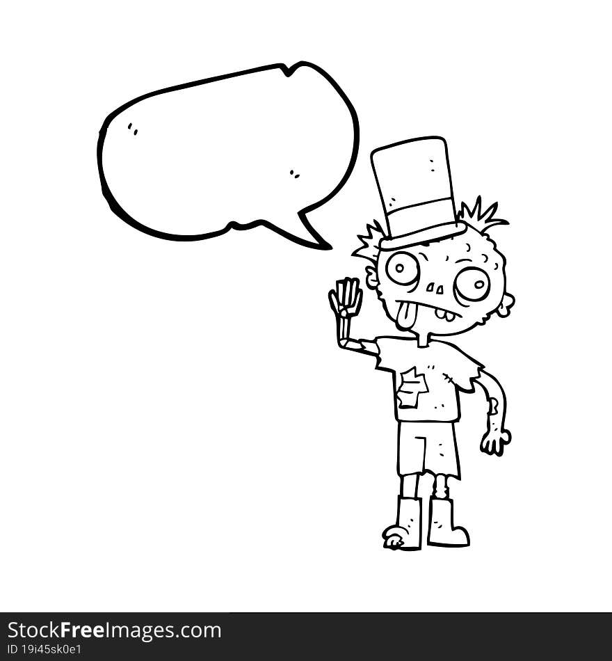 speech bubble cartoon zombie