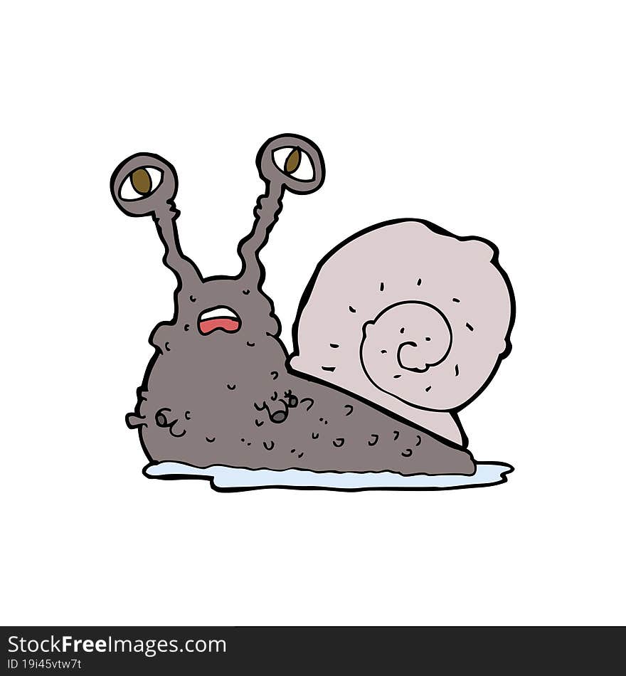 cartoon gross snail