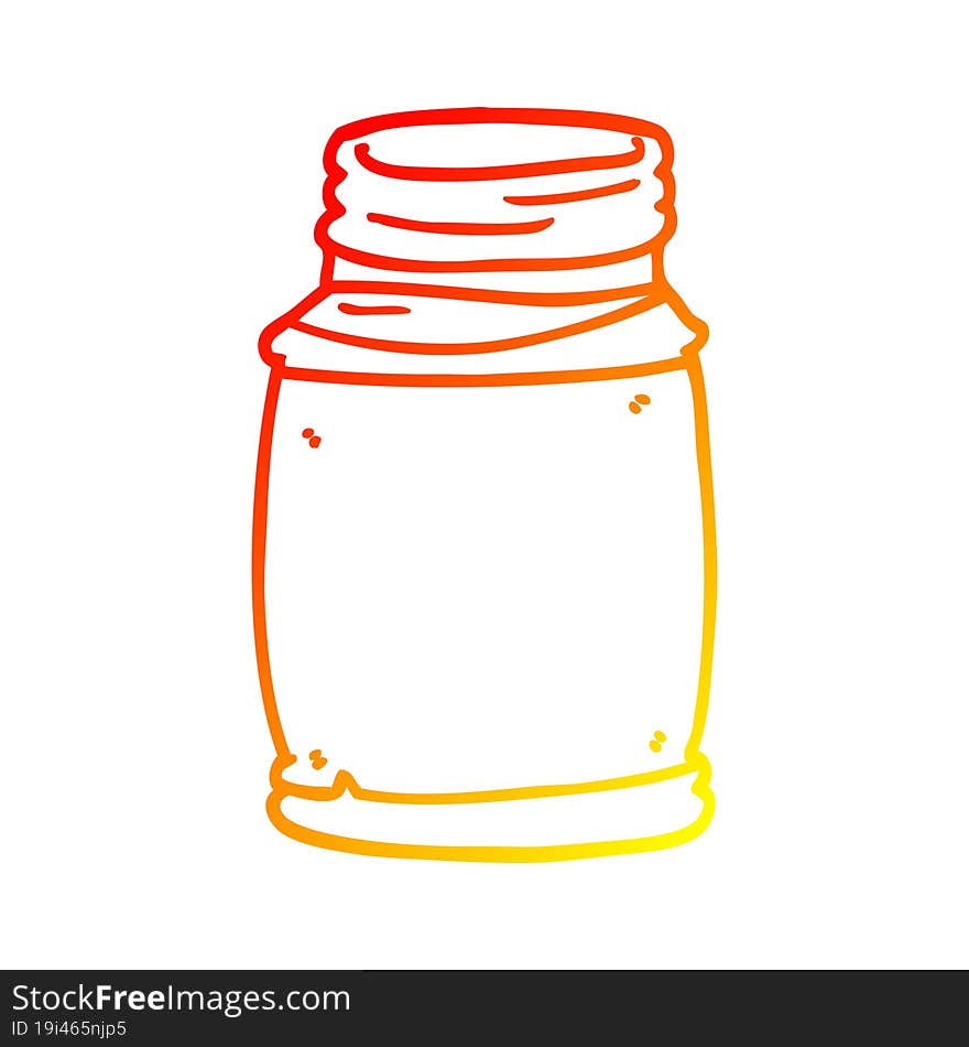 warm gradient line drawing of a cartoon storage jar