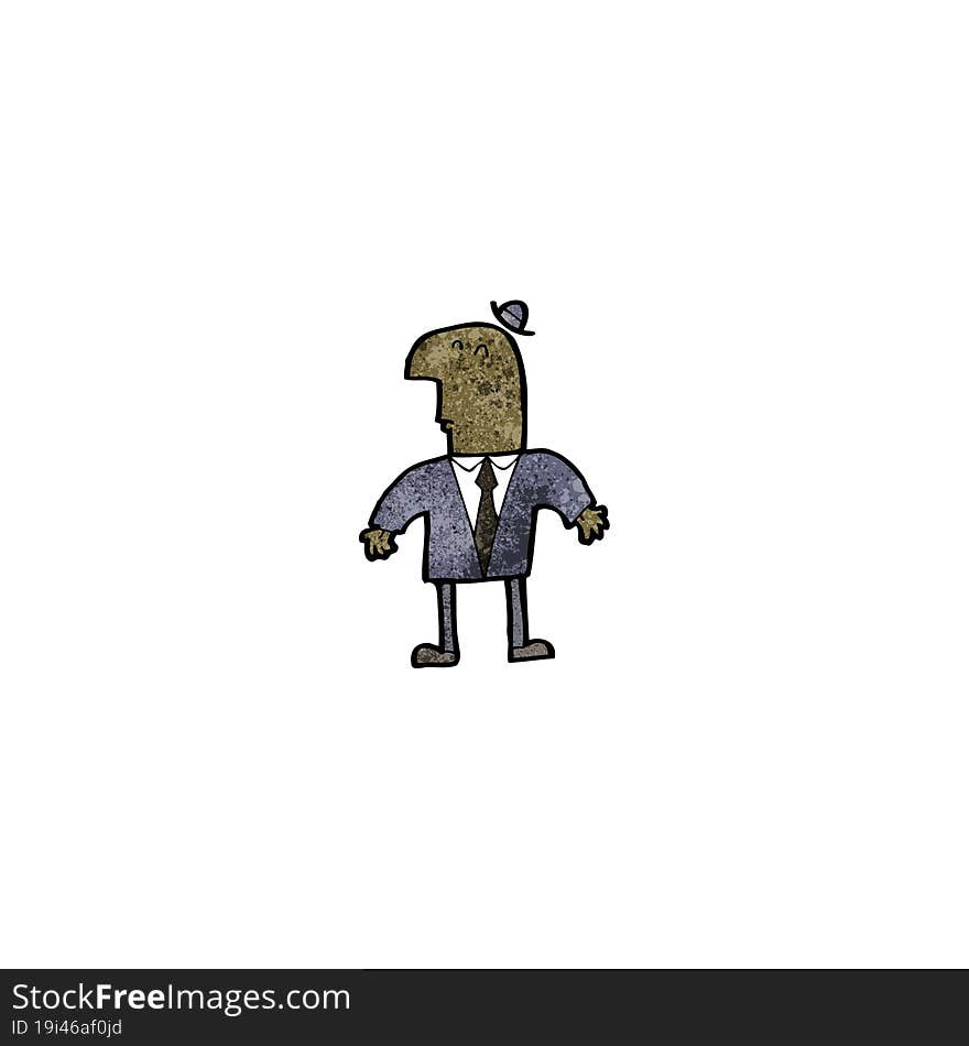 cartoon businessman shrugging shoulders