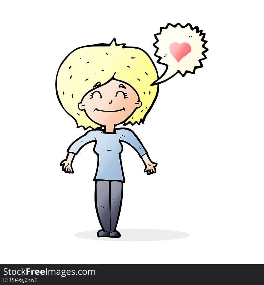 Cartoon Happy Woman In Love