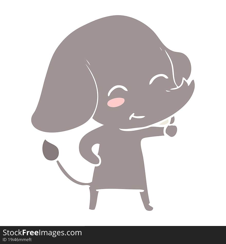 cute flat color style cartoon elephant